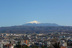 Bulgaria, The City of Blagoevgrad and the Mountain of Vihren (2914 m) on the Background