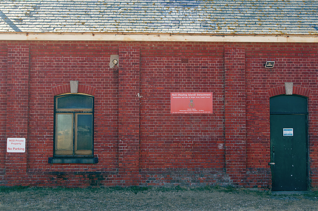 Red and green building