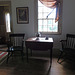 Window and Side Table inside the Hewlett House in Old Bethpage Village, August 2022