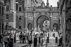 Helgeandsholmen - Framför riksdagshuset i Stockholm