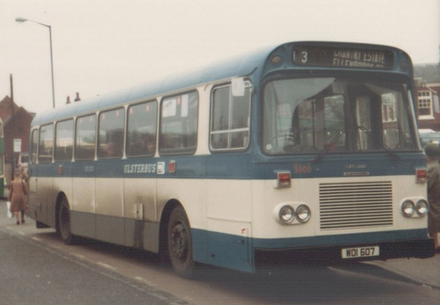 Ulsterbus WOI 607 in Ipswich - 18 Nov 1983