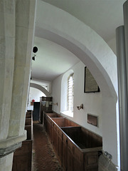 brookland church, kent  (57) flying buttresses within the north aisle of this church built in a marsh