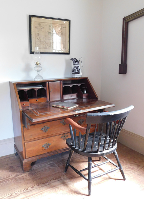 Desk and Chair inside the Hewlett House in Old Bethpage Village, August 2022