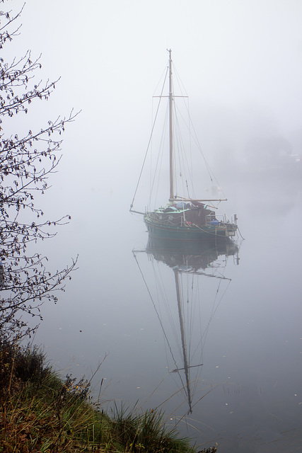 Yacht in the Fog