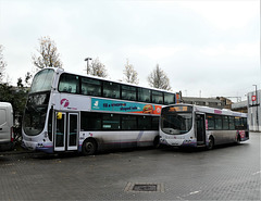 First Essex Buses 32628 (KP54 KAU) and 66811 (MX05 CDK) in Chelmsford - 6 Dec 2019 (P1060235)