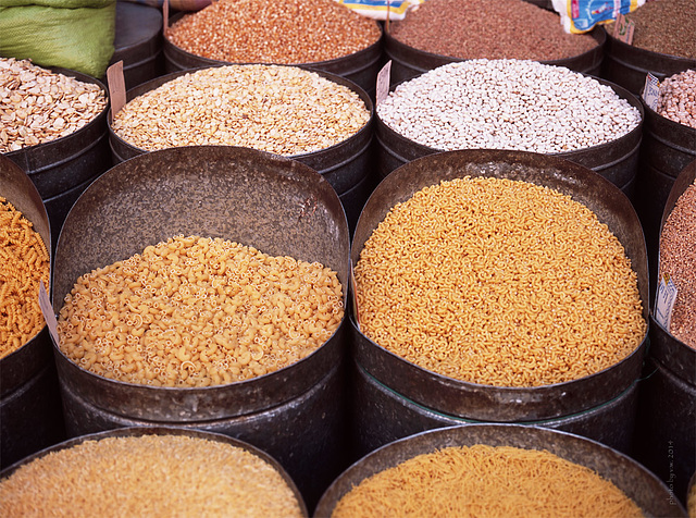durum wheat products, in the Souks of Marrakech