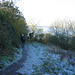 Frosty Path down to the Water from Hensbourough Hill Trig (113m).