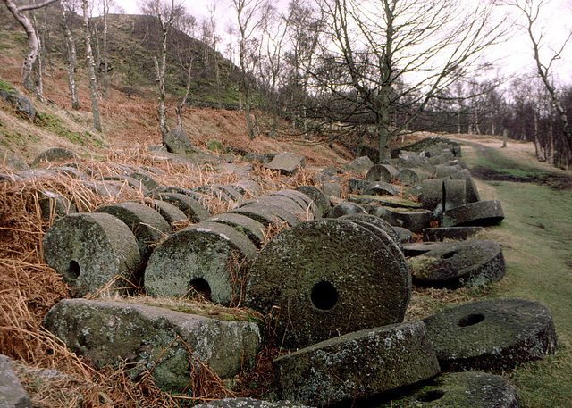 Abandoned grindstones