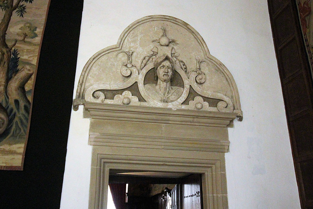 Detail of Doorcase on staircase, Hardwick Hall, Derbyshire