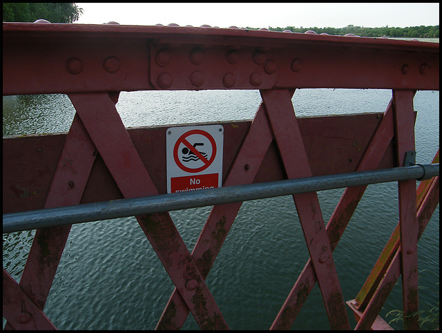 no swimming on the bridge