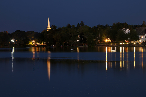 Sunset Lake at night