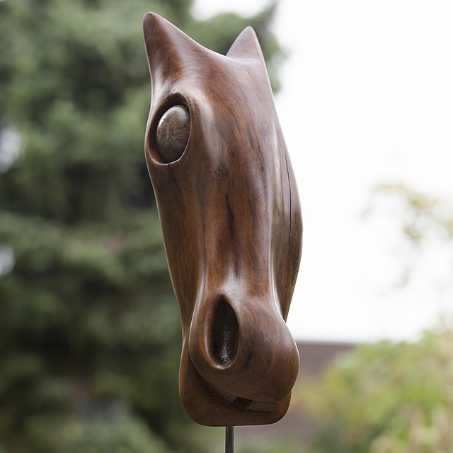 Horse head with eye from stone