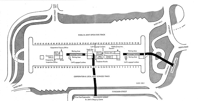 Leaflet outlining the layout of Preston's new bus station in October 1969 (SCN 0055)