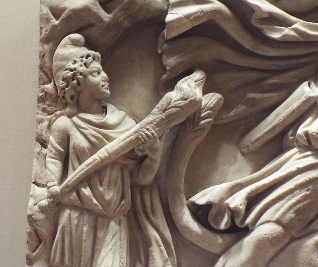 Detail of Mithras Slaying the Bull Relief in the Virginia Museum of Fine Arts, June 2018