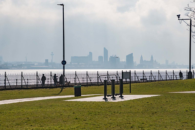 Vale Park looking towards the liverpool skyline