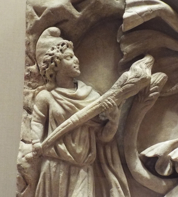 Detail of Mithras Slaying the Bull Relief in the Virginia Museum of Fine Arts, June 2018