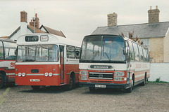 Simonds Coaches RBJ 46R and XVA 545T at Botesdale – 18 Jul 1994 (232-9A)