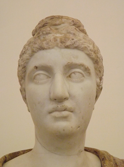 Detail of a Portrait of Faustina the Elder in a Modern Bust in the Naples Archaeological Museum, July 2012