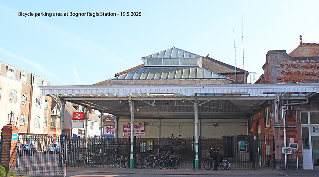 Bicycle parking area at Bognor Regis Station - 19 5 2025