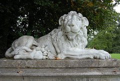 Lion Flanking Eastern Portico, West Wycombe Park, Buckinghamshire