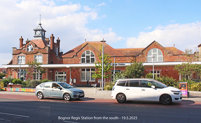 Southern facade of Bognor Regis station 19 5 2025
