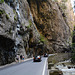 Romania, Cars and Pedestrians on the Road in the Bicaz Gorge