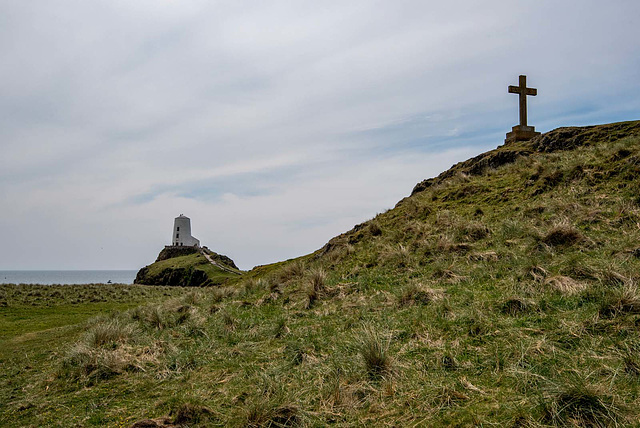 The lighthouse and cross, Ynys Llanddwyn, Anglesey