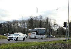 Coach Services of Thetford KM57 GSM at Fiveways, Barton Mills - 13 Dec 2021 (P1100212)