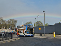 Stagecoach in Hull 17709 (ML02 KCV) beneath a rainbow in Hull - 4 May 2019 (P1010635)