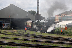 70000 Britannia coming off shed