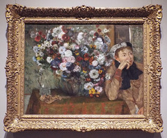 Woman Seated Beside a Vase of Flowers by Degas in the Metropolitan Museum of Art, July 2018