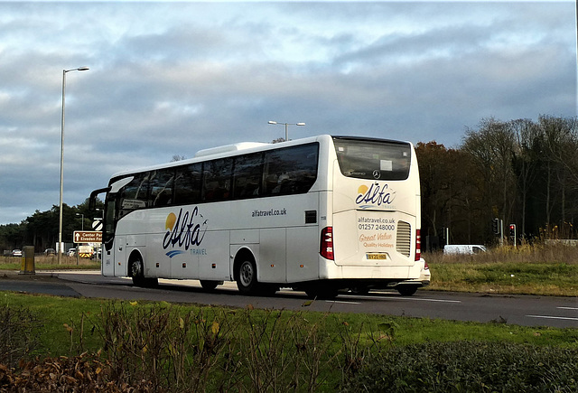 Alfa Travel 118 (BV20 HNB) at Fiveways, Barton Mills - 13 Dec 2021 (P1100217)