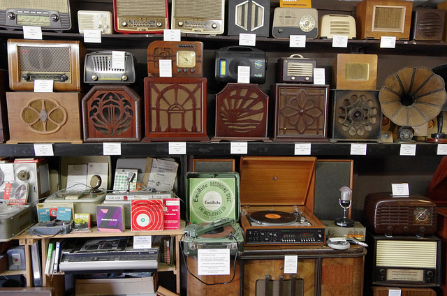 Radios and loudspeakers, tape recorders and record players