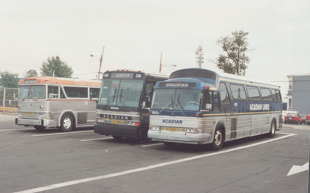 MacKenzie Bus Line 28 with Acadian Lines 206 and 902 - 9 Sep 1992 (Ref 176-14)