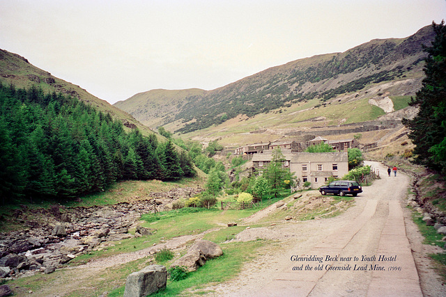 Glenridding Beck near to Youth Hostel and the old Greenside Lead Mine (Scan from June 1994)