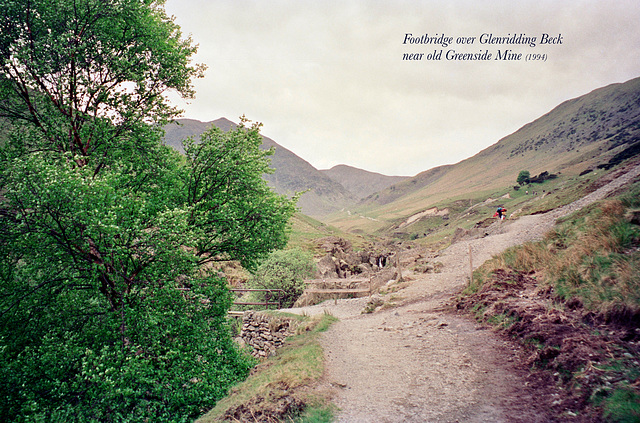 Footbridge over Glenridding Beck near old Greenside Lead Mine  (Scan from June 1994)