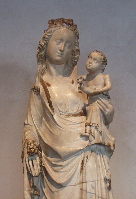 Detail of the Marble Virgin and Child in the Cloisters, October 2010