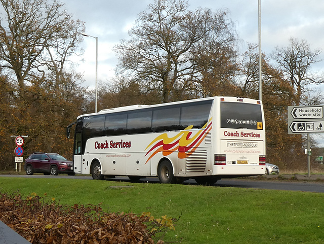 Coach Services of Thetford KM57 GSM at Fiveways, Barton Mills - 13 Dec 2021 (P1100214)