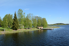 Finland, Oulujoki River, Turkansaari Island Pier