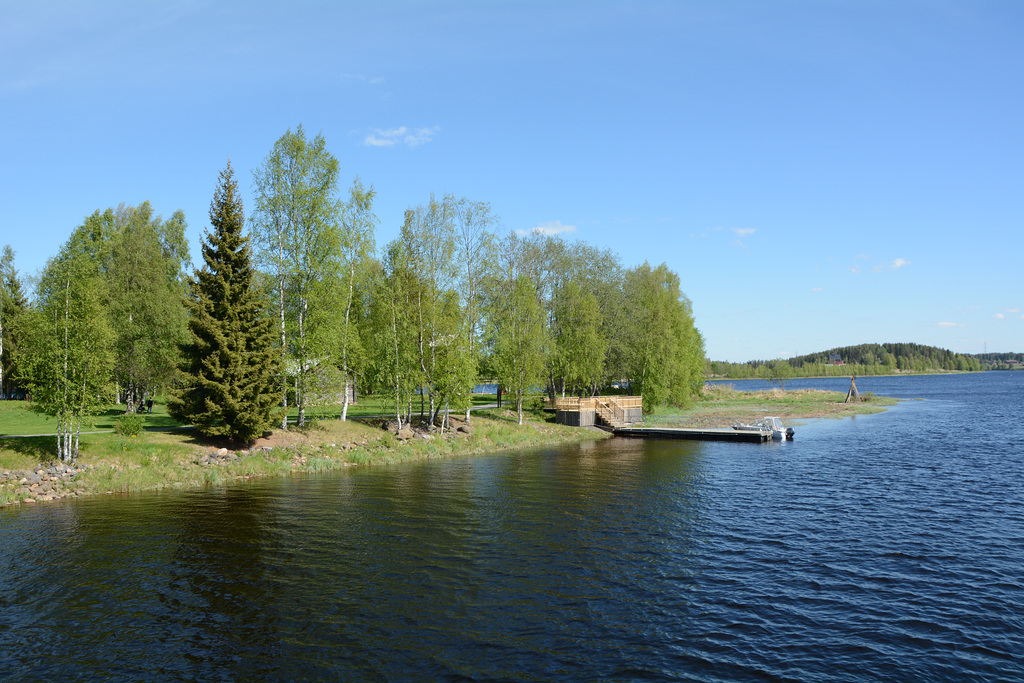 Finland, Oulujoki River, Turkansaari Island Pier