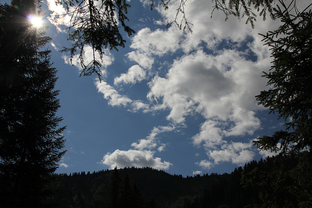 Sonnenschein und Wolken