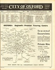 Page from the ABC Coach and Bus Guide (Winter 1956/7) featuring details for The City of Oxford Motor Services Limited