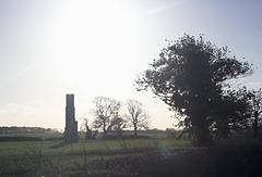 16th-century chimney-stack near Monwode Lea