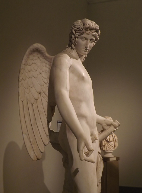 Detail of a Statue of Eros of the Centrocelle Type in the Naples Archaeological Museum, July 2012