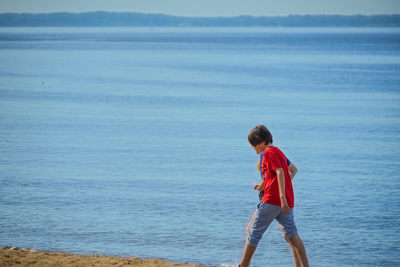 Boy and girl on beach