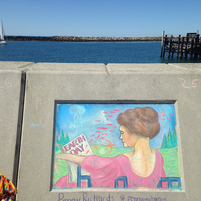 Chalk art, Redondo Seawall