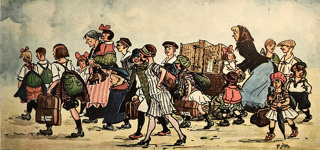 Art - Vacation Trip by Heinrich Zille.