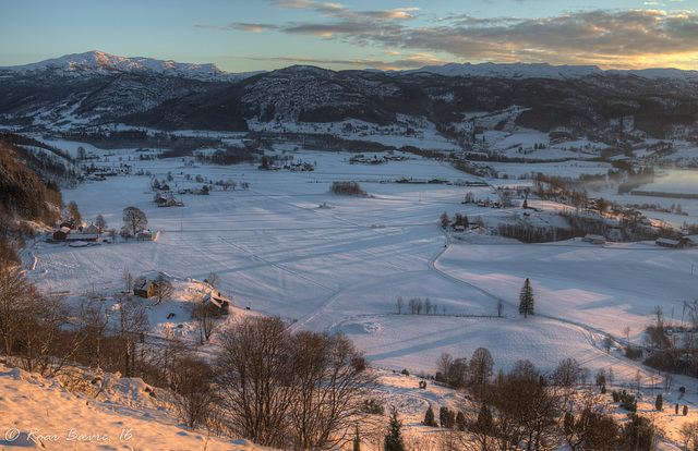 Last sun at Stødle platået in Etne.