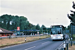 Ambassador Travel 192 (M34 KAX) on the A11 at Barton Mills – 22 Aug 1998 (402-15A)