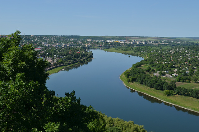 Moldova, The Dniester River from the Tower "The Candle of Gratitude"